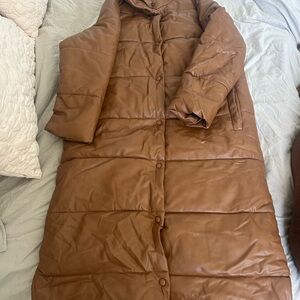 Avec Les Filles Tan Puffer Coat